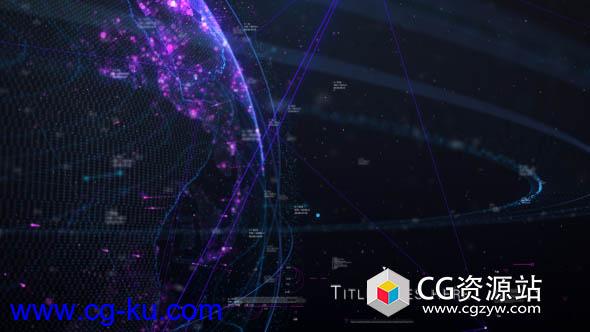 AE模板-Plexus科技感点线粒子数字HUD地球开场片头的图片1