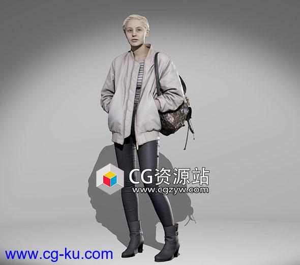 20组高分辨率真实女性全身扫描3D模型的图片1