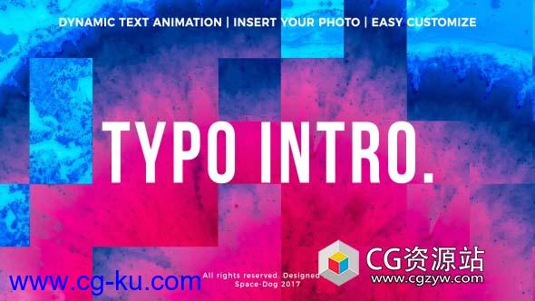 AE模板-时尚动力排版字幕标题展示 typo-intro的图片1