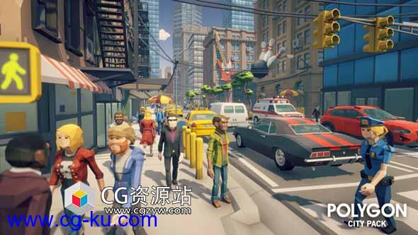 Unity城市包建筑物车辆资源包Unity Asset – POLYGON – City Pack v1.1的图片1