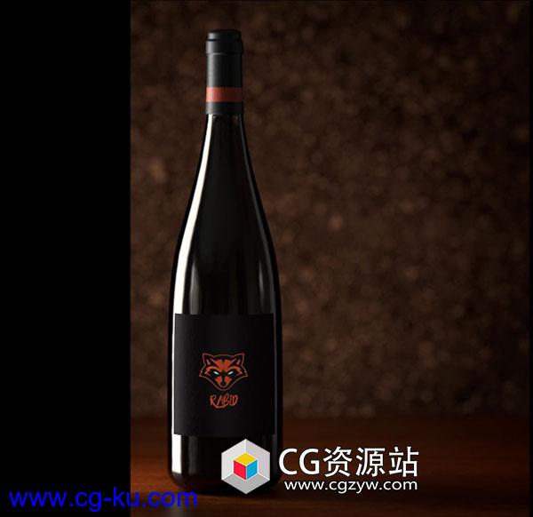 C4D教程-制作葡萄酒瓶贴图纹理光照渲染包装教程的图片1