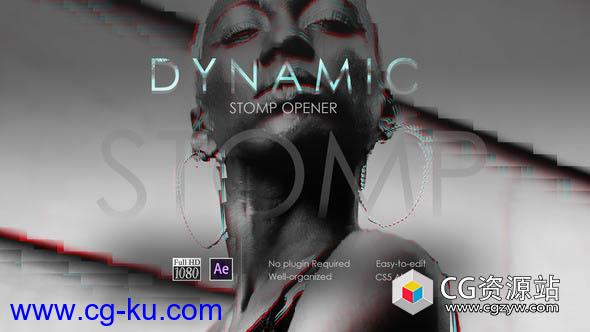 AE模板-创意动态快闪文字图片开场 Dynamic Stomp Opener的图片1