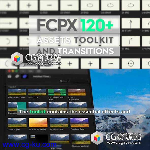 FCPX插件-124组调节层马赛克移轴模糊聚焦冲击视频特效转场预设工具包的图片1