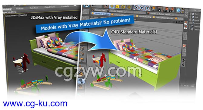 3DS MAX+C4D模型互导插件 C4DToMax v4.5 R15-R21 Win破解版的图片1