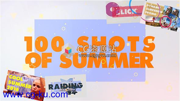 AE模板-100张照片多彩动态快速夏季幻灯片包装展示 100 Shots of Summer Slideshow的图片1