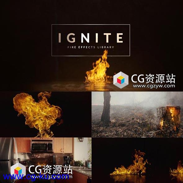 554组地面水面火焰燃烧喷发4K特效合成视频素材的图片1
