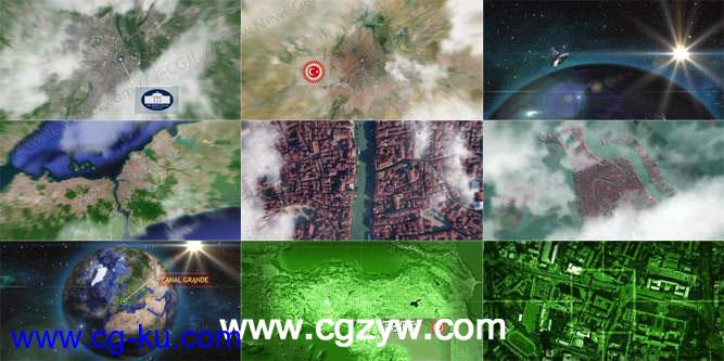 AE模板-地球缩放穿云破雾影视特效模板- Earth Zoom Pack的图片1