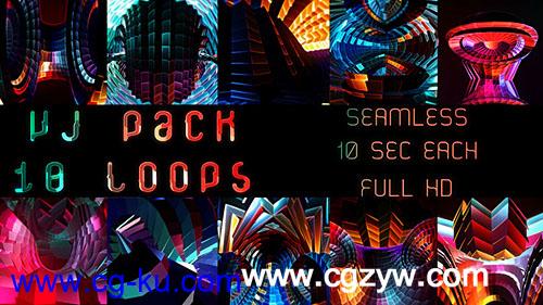 VideoHive 10套炫彩抽象多边形变换LED大屏幕VJ舞台背景高清视频素材的图片1