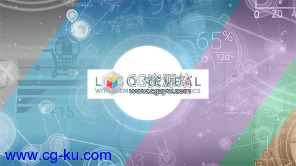 AE模板-Infographics元素信息数据Logo动画 Logo Reveal With Elements Of Infographics的图片1