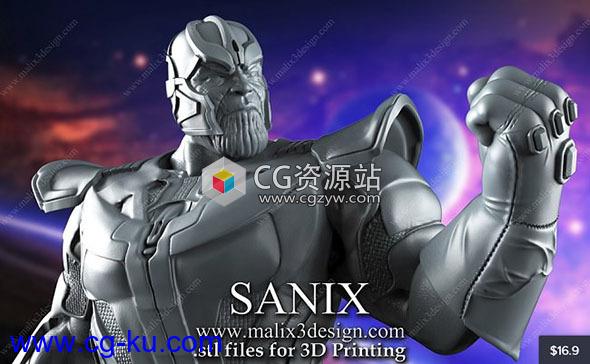 灭霸影视角色高精度3D模型Cubebrush – Thanos 3D Print Model的图片1