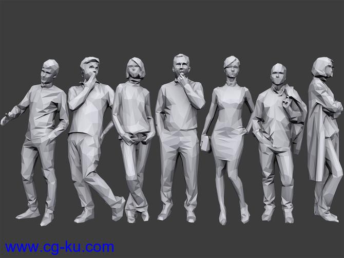 100+低多边形人物3D模型 Cubebrush – Complete Lowpoly People Pack Volume 1的图片1