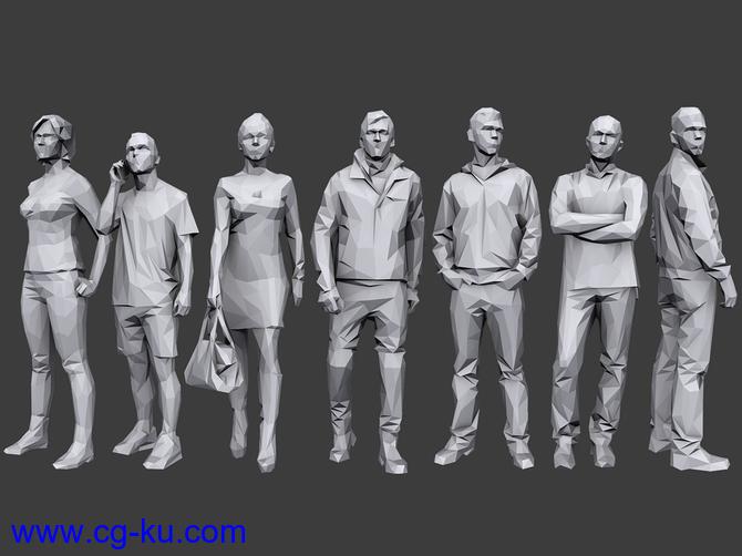 100+低多边形人物3D模型 Cubebrush – Complete Lowpoly People Pack Volume 1的图片3