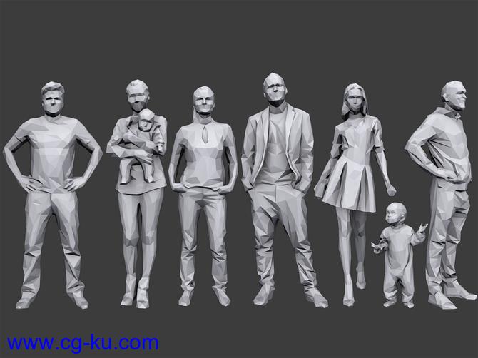 100+低多边形人物3D模型 Cubebrush – Complete Lowpoly People Pack Volume 1的图片4