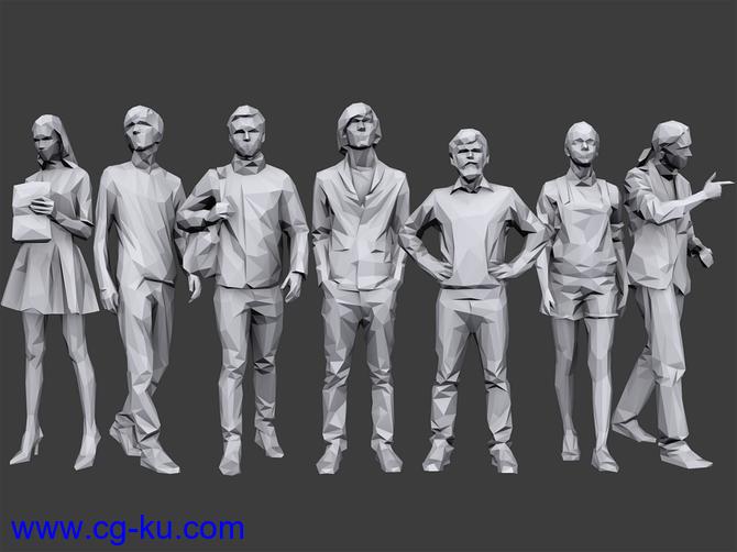 100+低多边形人物3D模型 Cubebrush – Complete Lowpoly People Pack Volume 1的图片5