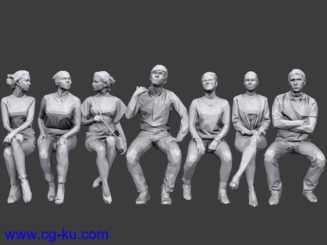 100+低多边形人物3D模型 Cubebrush – Complete Lowpoly People Pack Volume 2的图片1