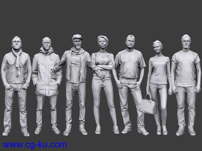 100+低多边形人物3D模型 Cubebrush – Complete Lowpoly People Pack Volume 2的图片2