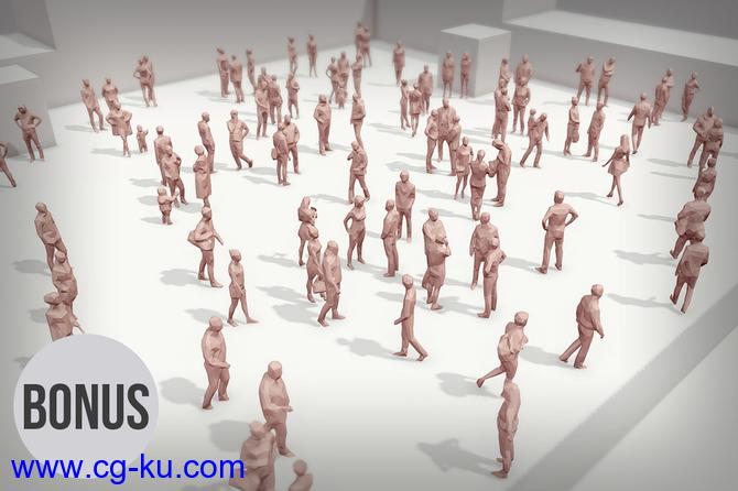 100+低多边形人物3D模型 Cubebrush – Complete Lowpoly People Pack Volume 2的图片5