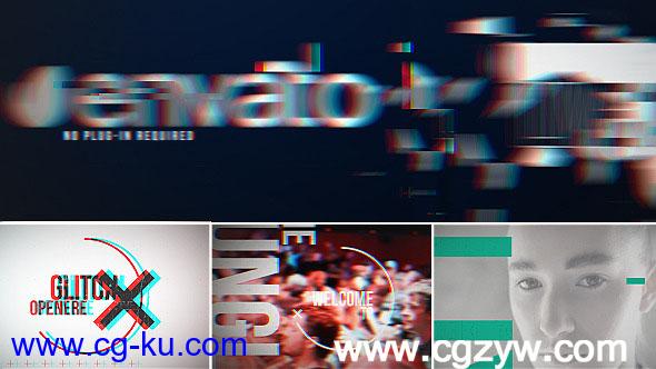 AE模板-时尚娱乐信号故障创意片头展示Glitch_Opener的图片1