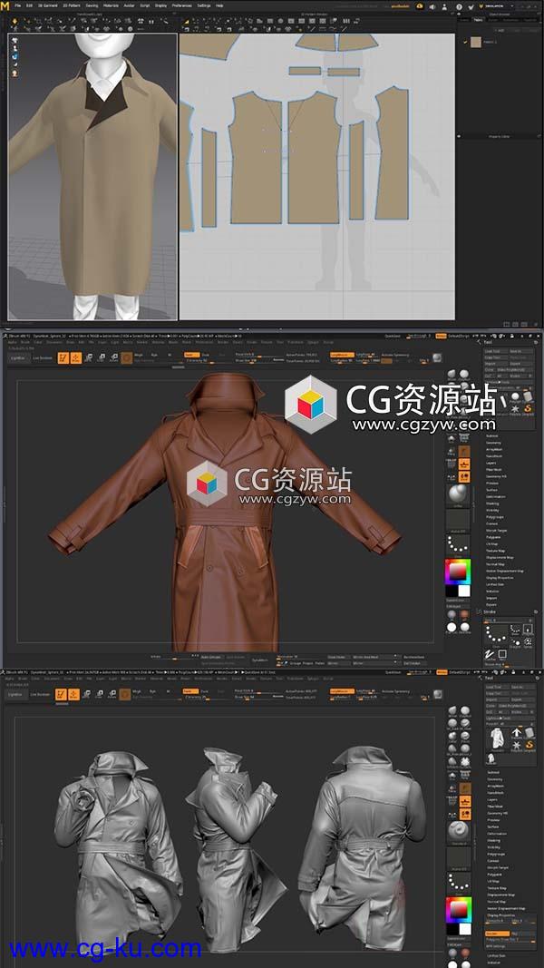 服装设计Marvelous Designer和ZBrush创建风衣教程的图片1