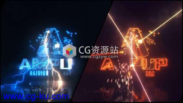 AE模板-充满活力闪电激光标志Logo动画 Energetic Electrify and Laser Logo的图片1