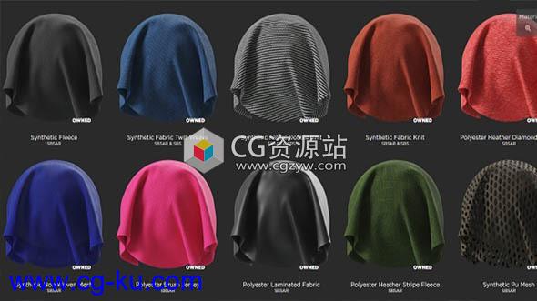 20个Substance Painter布料材质预设 New Fabrics的图片1