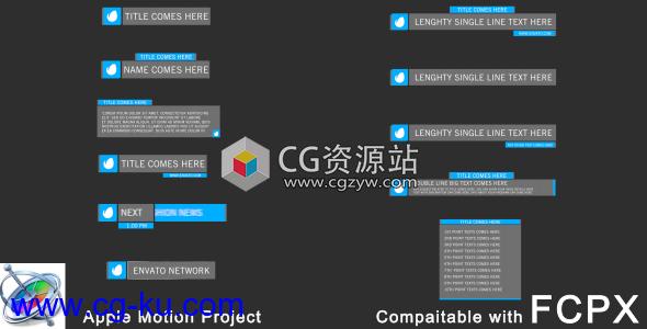 FCPX插件-12个简洁商务信息栏字幕条动画的图片1