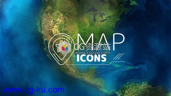 AE模板-地图图标天气预报ICON动画 Map & Weather Forecast Icons的图片1