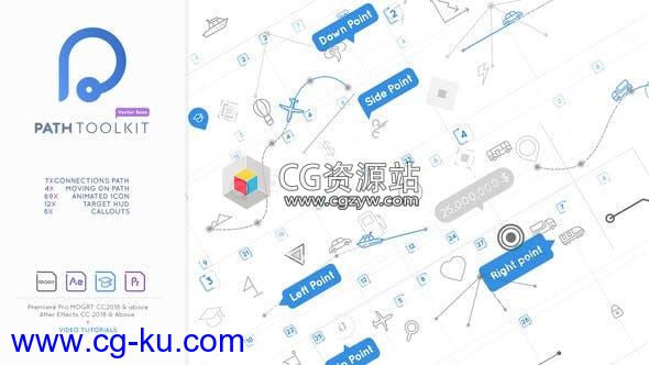 AE模板+PR预设 路径连线动画 Path Toolkit Diagram Chart Maker的图片1