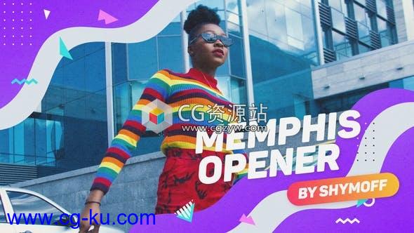 AE模板-多彩时尚流体图形视频栏目包装片头 Memphis Liquid Opener的图片1