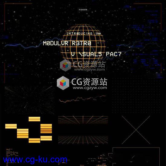 43组故障背景循环复古科幻元素动画4K视频素材的图片1