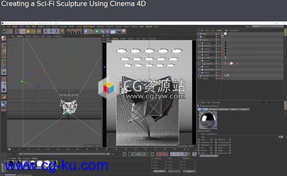 建模贴图渲染科幻元素场景C4D教程 Skillshare – Creating a Sci-Fi Sculpture Using Cinema 4D的图片1
