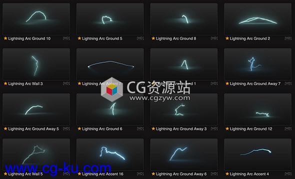 36个电流魔法光线拖尾闪电弧特效视频素材的图片1