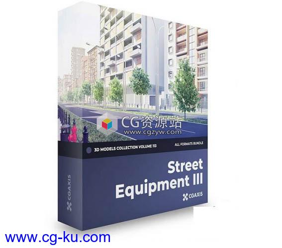 40个街道设备交通标志公交车站3D模型合集CGAxis第113卷的图片1