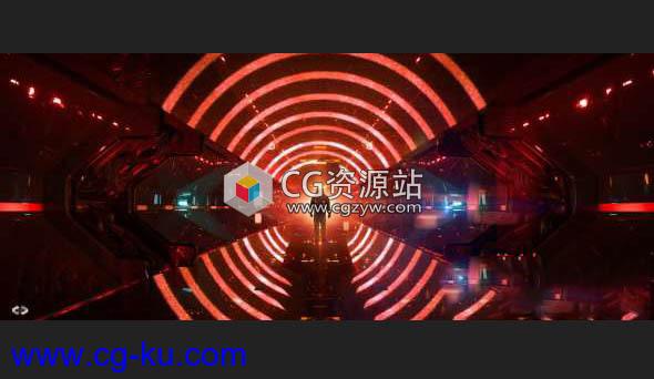 科幻室内场景灯光Octane渲染教程 Gumroad – Interior Lighting – Futuristic Corridor的图片1