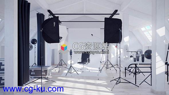 25个照相馆设备三脚架摄影棚灯柔光箱无人机3D模型CGAxis第117卷的图片1