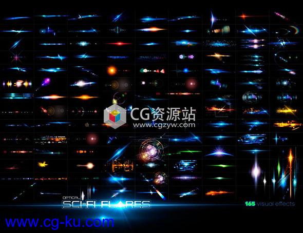 450个PS笔刷+165个彩色高能量光效图Rons Sci-Fi Optical Flares的图片4