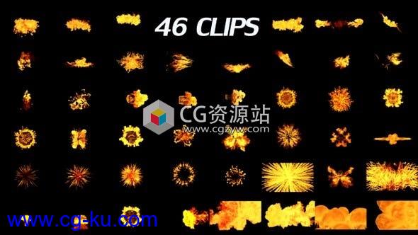 46组火焰爆炸视频素材 Fire Pack的图片1