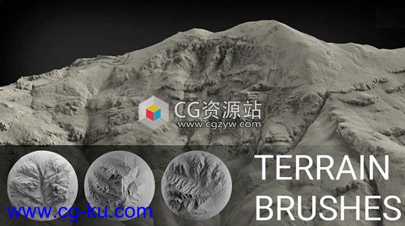 100组自然山地地形笔刷ZBrush预设的图片1