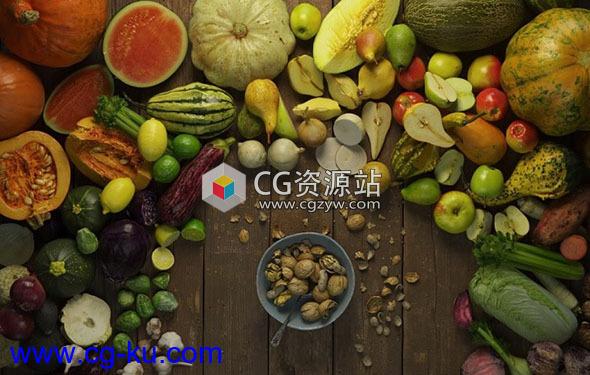 52组蔬菜水果面包食物3D模型 Evermotion – Archmodels Vol.170 (3DS MAX格式)的图片1