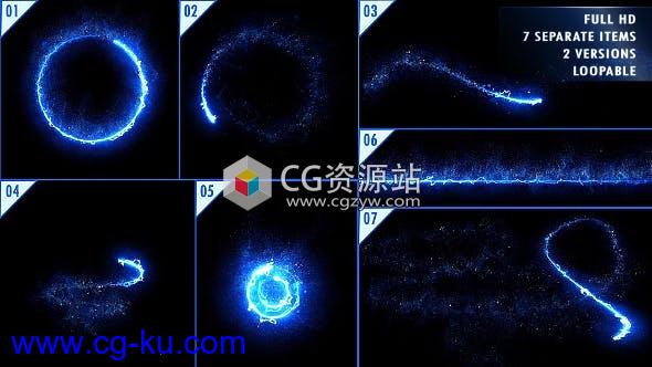 14个发光条纹粒子能量光效飞舞线条动画视频素材的图片1