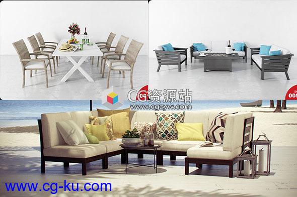 24套餐桌家具沙发组合3D模型Evermotion – Archmodels 193的图片1