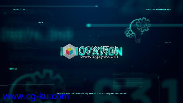 AE模板-科技感数字区块链logo动画开场的图片1