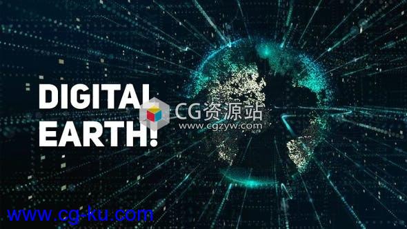 4K数字地球包科技感粒子互联网技术宣传背景视频素材的图片1