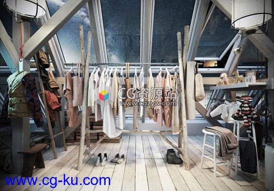 36个衣服鞋子箱子高质量3D模型 Evermotion Archmodels vol. 209的图片1