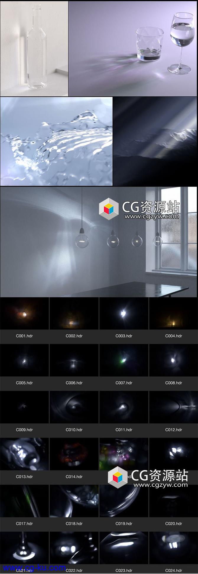 24个高动态HDR焦散光源贴图集合的图片2