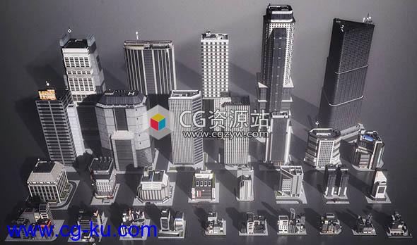 未来科幻东京高楼大厦城市建筑景观3D模型合集的图片1