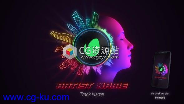 AE模板-霓虹灯音频可视化器音乐视觉动画的图片1
