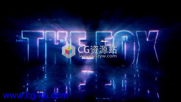 AE模板-逆光科技感小故障霓虹灯Logo动画的图片1