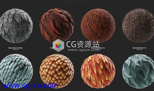 142组有机生物羽毛Substance材质预设的图片1