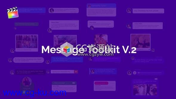 FCPX插件-120种社交聊天短信语音视频弹窗对话动画包+Emojis表情动画的图片1